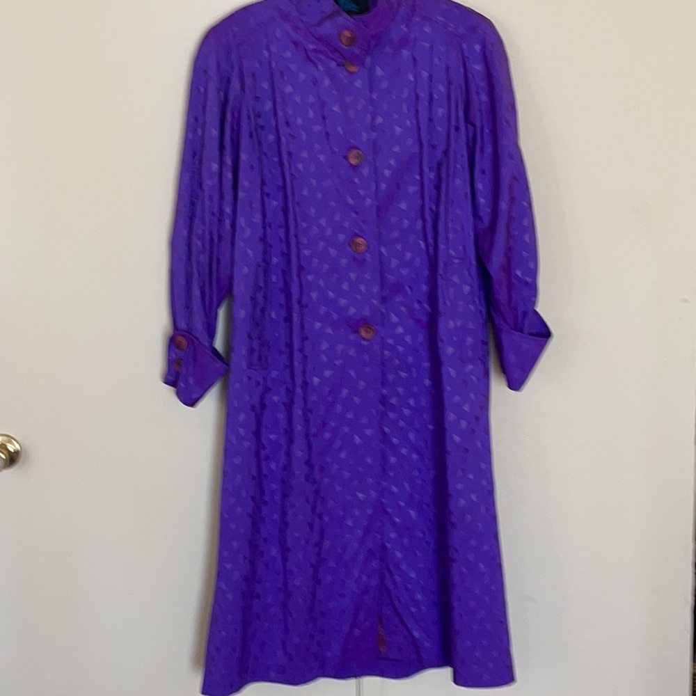 Purple rain coat trench coat